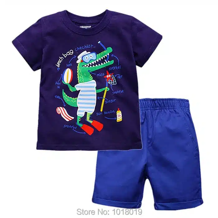 New 2018 Brand 100% Cotton Summer Baby Boys Clothes Set 2pcs Children Clothing Suit Bebe Kids Short Sleeve Clothes Set Baby Boys 151