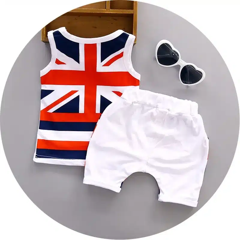 Baby Boy Clothes 2018 Summer High quality cotton baby clothing set 2pc for 1 2 3 years old boys vest suit A021-108 3