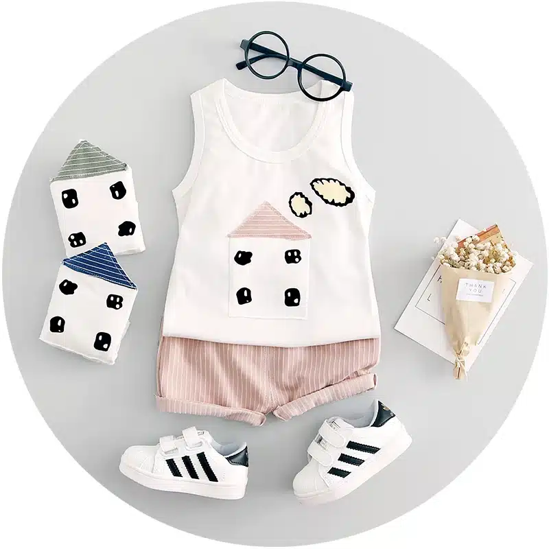 Baby Boy Clothes 2018 Summer High quality cotton baby clothing set 2pc for 1 2 3 years old boys vest suit A021-108 13