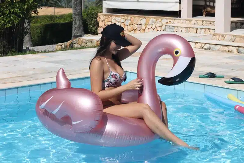 YUYU Rose Gold Inflatable Flamingo Swimming Float Tube Raft Adult Giant pool Float Swimming Ring Summer Water Fun Pool Toys 9