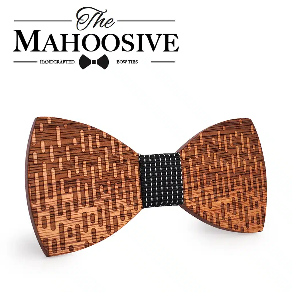 MAHOOSIVE Wood Bow Tie Wedding Decoration High Quality Handmade Wooden Bow Ties with Case Free Ultra-light Fashion 12