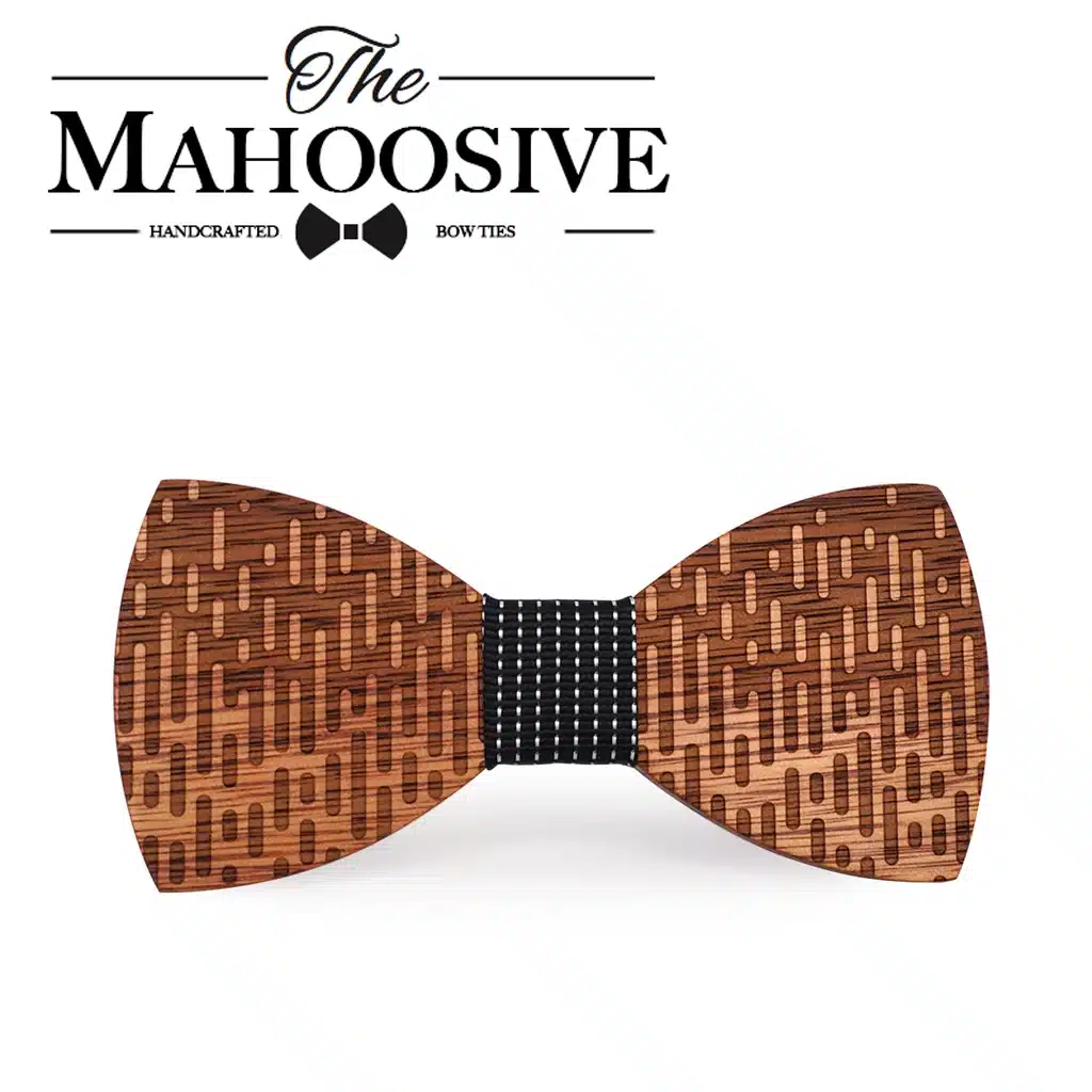 MAHOOSIVE Wood Bow Tie Wedding Decoration High Quality Handmade Wooden Bow Ties with Case Free Ultra-light Fashion 13