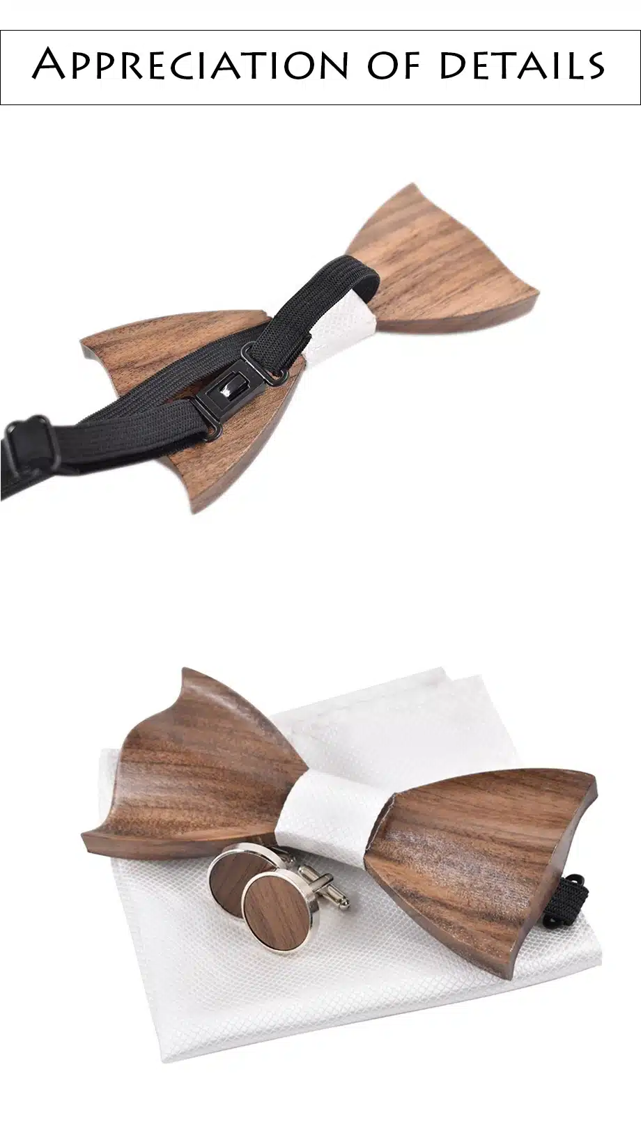 New 2017 3D wooden tie Cufflinks fashion wood bow tie wedding dinne3D Handmade corbata Wooden Ties Gravata set 11