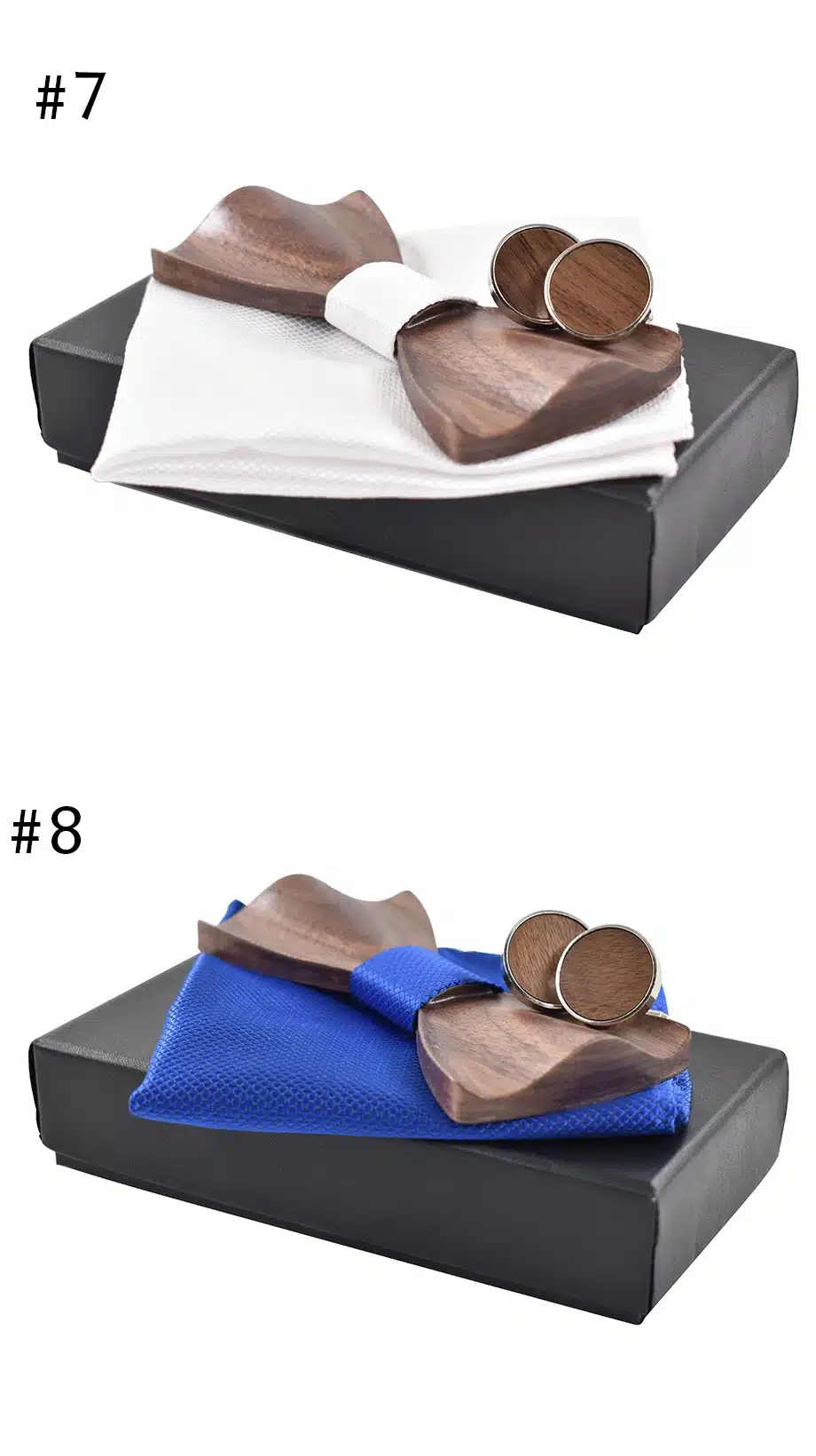 New 2017 3D wooden tie Cufflinks fashion wood bow tie wedding dinne3D Handmade corbata Wooden Ties Gravata set 16