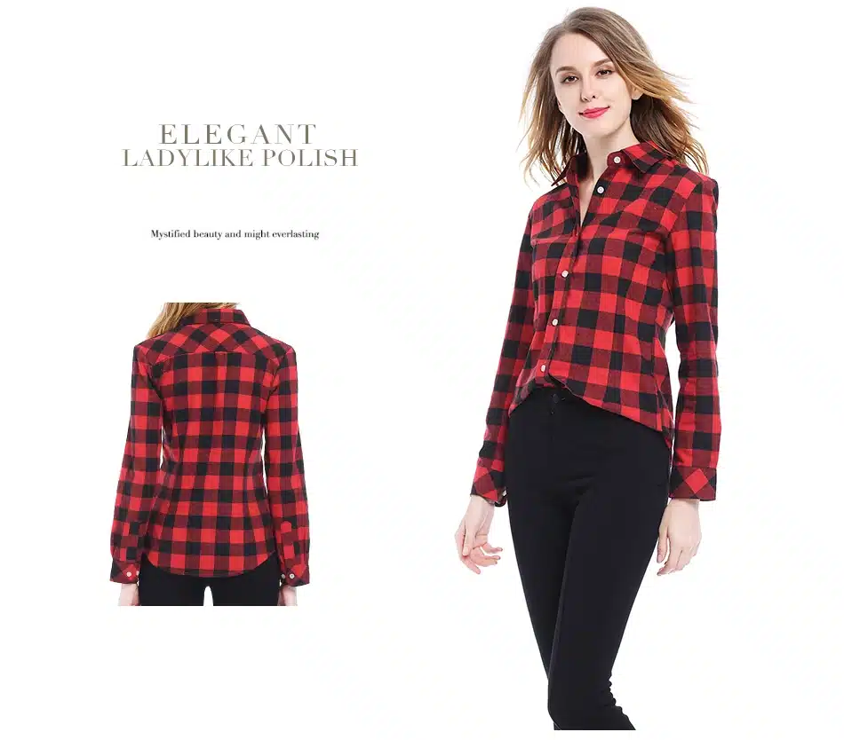 Women Shirt Blouses Plus Size 2018 Hot New Spring Flannel Cotton Long Sleeve Plaid Shirt Casual Female Loose College Style Tops 2