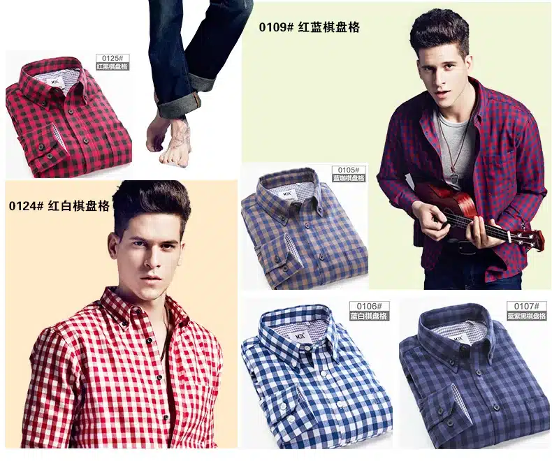 2018 New Autumn Brand Men's Plaid Shirt Male Warm Long Sleeve Shirt Plus Size Youth Office Business Casual Shirt Men 8