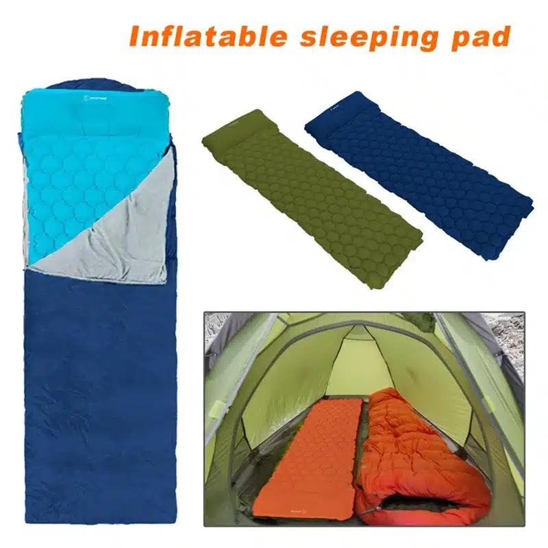 Hitorhike Inflatable mattress Cushion Sleeping Bag Mat Fast Filling Air Moistureproof Camping beach Mat With Pillow Sleeping Pad 19