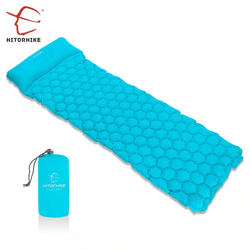 Hitorhike Inflatable mattress Cushion Sleeping Bag Mat Fast Filling Air Moistureproof Camping beach Mat With Pillow Sleeping Pad 23