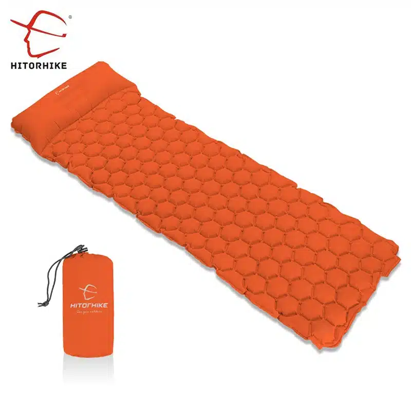 Hitorhike Inflatable mattress Cushion Sleeping Bag Mat Fast Filling Air Moistureproof Camping beach Mat With Pillow Sleeping Pad 25