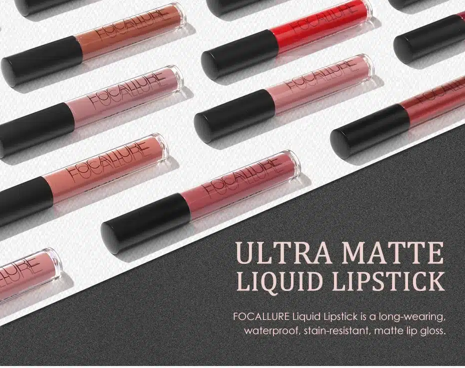 FOCALLURE 2018 Matte Lipstick 25 Colors Waterproof Lip Gloss Lip Makeup Cosmetic Beauty Smooth Lip Stick 24 Hours Long-lasting 5