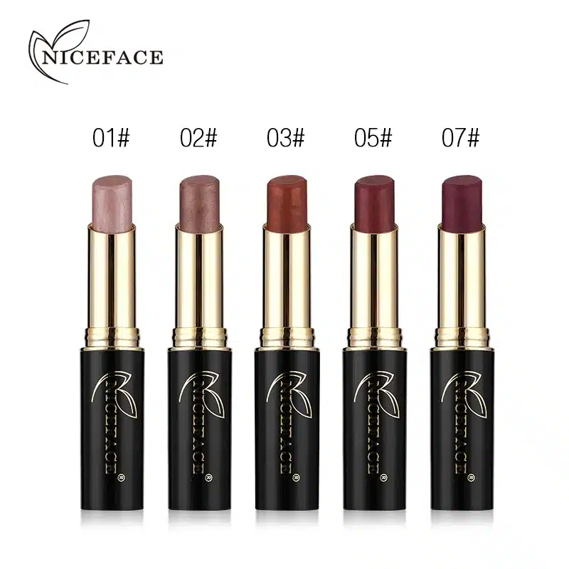 2018 NICEFACE 12 Colors Metallic Lip Stick Sexy Nude Lip Pigment Long-lasting Lipstick Matte Lip Gloss Moisturizer Smooth Makeup 7