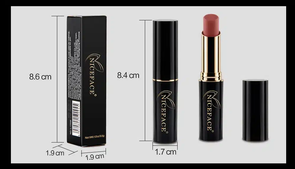 2018 NICEFACE 12 Colors Metallic Lip Stick Sexy Nude Lip Pigment Long-lasting Lipstick Matte Lip Gloss Moisturizer Smooth Makeup 18