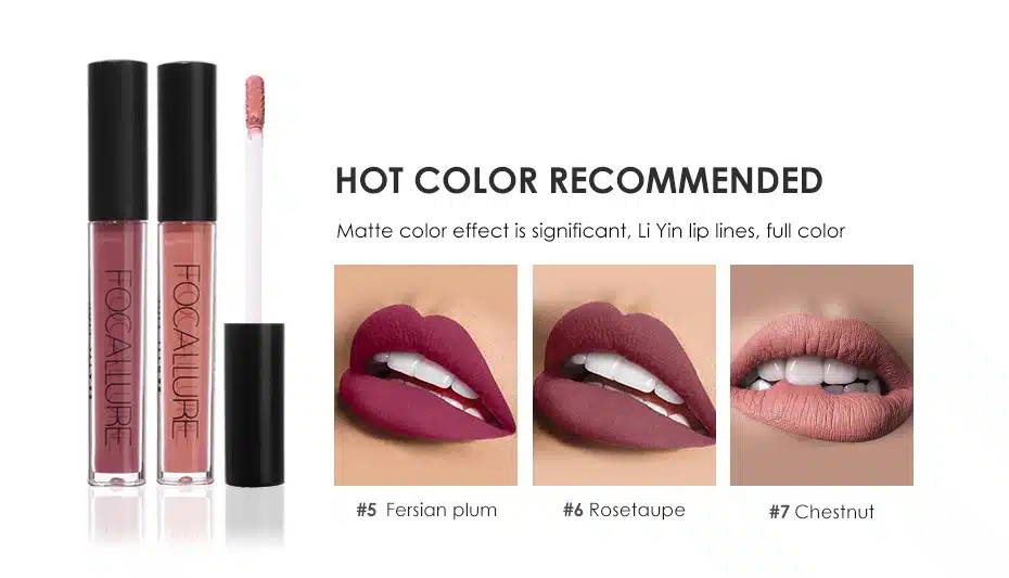2018 Hot Matte Liquid Lipstick Lips makeup Lasting Waterproof Easy to Wear Mate lip gloss Sexy Pigment Cosmetic By Focallure 10