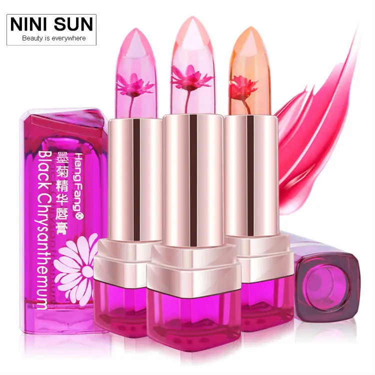 2018 Temperature Change Color Lip Balm 3 Color Waterproof Long-lasting Sweet Transparent Jelly Flower Pink Moisturizer Lipstick 8