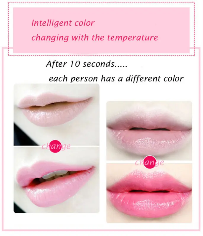 2018 Temperature Change Color Lip Balm 3 Color Waterproof Long-lasting Sweet Transparent Jelly Flower Pink Moisturizer Lipstick 13