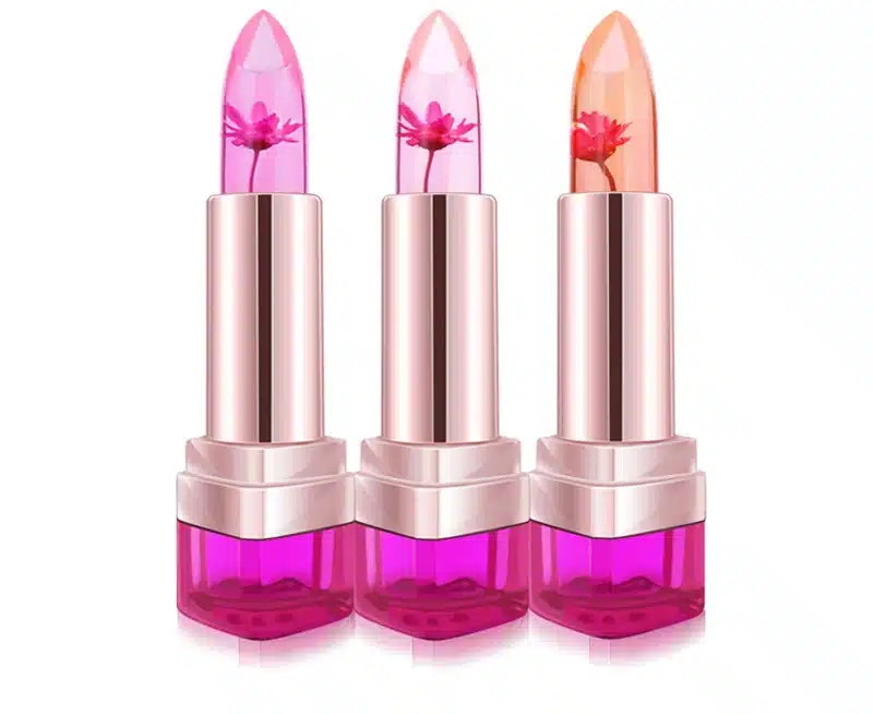 2018 Temperature Change Color Lip Balm 3 Color Waterproof Long-lasting Sweet Transparent Jelly Flower Pink Moisturizer Lipstick 16