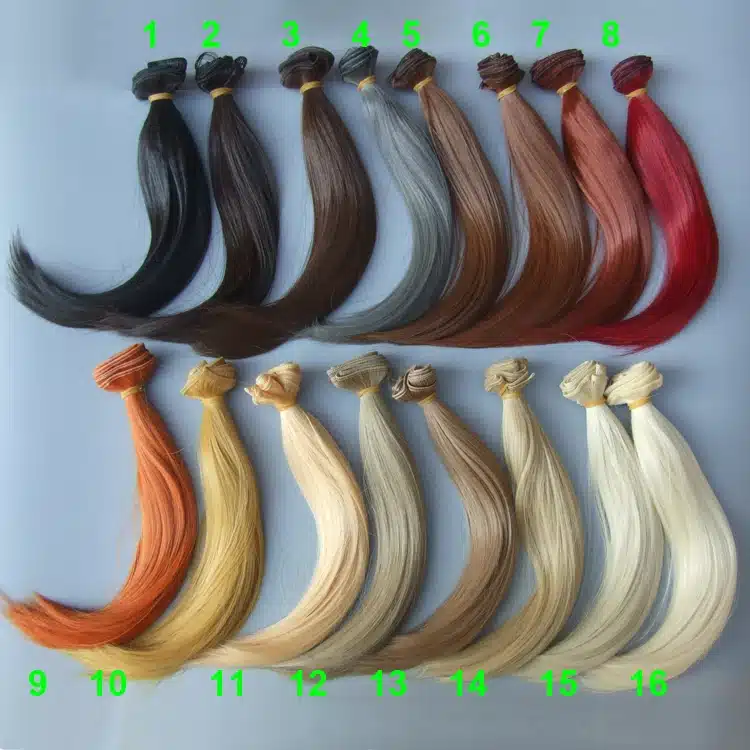 25cm Hair for Textile Interior Doll, Handmade Doll hair Fabric Decor Art doll wigs 9