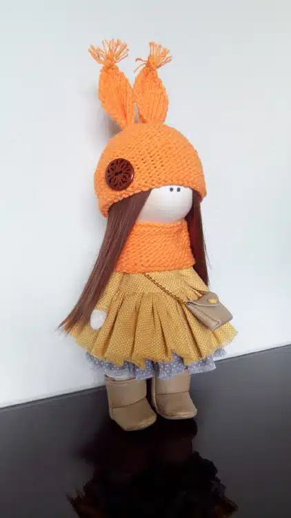 25cm Hair for Textile Interior Doll, Handmade Doll hair Fabric Decor Art doll wigs 14