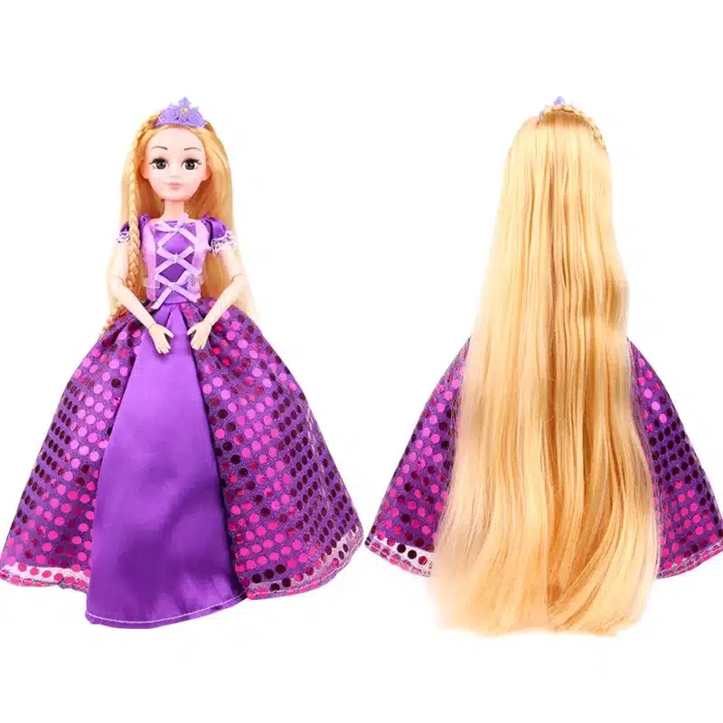UCanaan 30CM Sweet Princess Dolls Rapunzel Toys For Girls Joint Moving Body Beauty Thick Full Long Blonde Hair Doll For Children 10