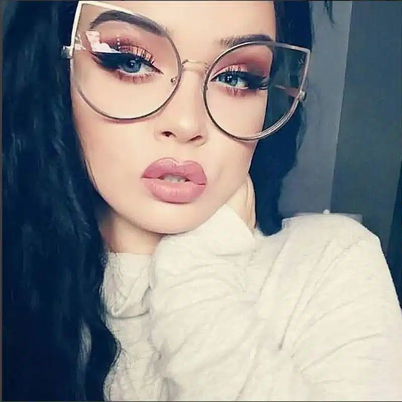 RunBird 2017 Cat Eye Sunglasses Women Vintage Fashion Metal Frame Clear Lens Sun Glasses Unique Flat Ladies Eyewear UV400 R058 8