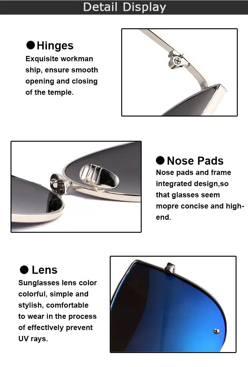 RunBird 2017 Cat Eye Sunglasses Women Vintage Fashion Metal Frame Clear Lens Sun Glasses Unique Flat Ladies Eyewear UV400 R058 19