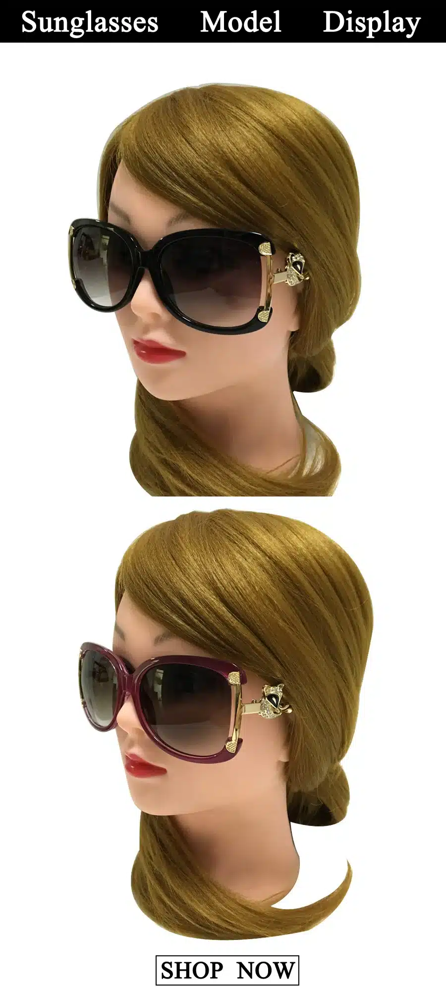 ETHAN Luxury Sunglasses Women Fashion Brand Designer Ladies Alloy Frame Gold Fox Decoration Sunglasses Girls 4 Colors Hot Sale 11