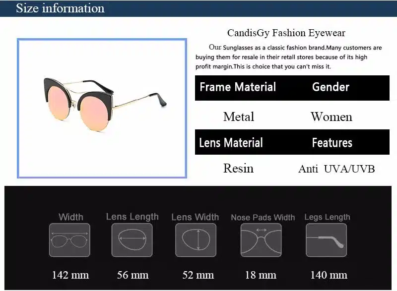 Stylish Female Brand Designer Round Oversized Cat Eye Classic Pink Mirror Cateye Sunglasses Women Party Vintage Lady Sun Glasses 8