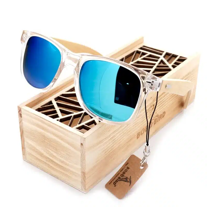 BOBO BIRD Clear Color Wood Bamboo Sunglasses Women's Bamboo Polarized Sunglasses With UV 400 Protection 11