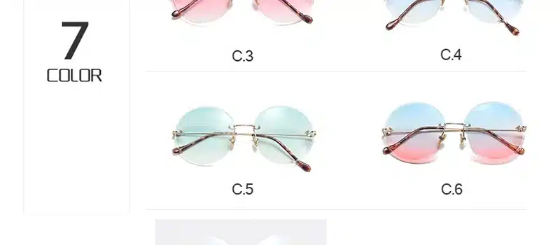LeonLion 2018 Metal Goggle Rimless Sunglasses Women Ocean Lens Classic Brand Designer Men/Women HD Sun Glasses Women UV400 Box 15