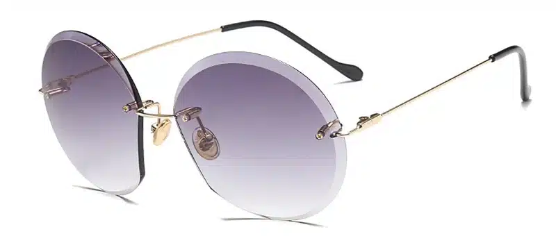 LeonLion 2018 Metal Goggle Rimless Sunglasses Women Ocean Lens Classic Brand Designer Men/Women HD Sun Glasses Women UV400 Box 17