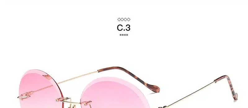 LeonLion 2018 Metal Goggle Rimless Sunglasses Women Ocean Lens Classic Brand Designer Men/Women HD Sun Glasses Women UV400 Box 22
