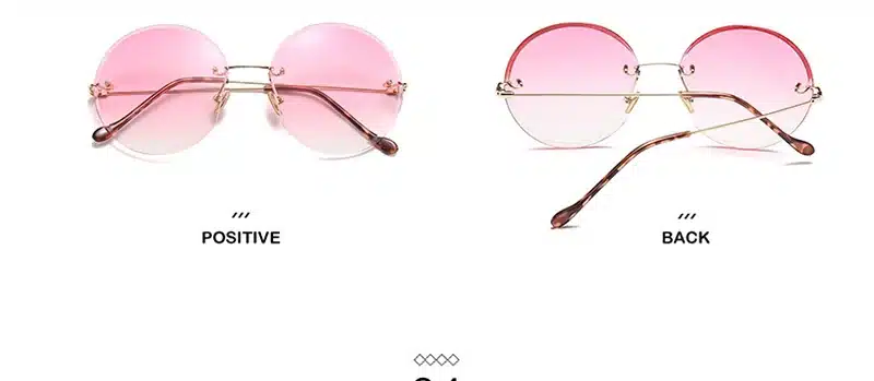 LeonLion 2018 Metal Goggle Rimless Sunglasses Women Ocean Lens Classic Brand Designer Men/Women HD Sun Glasses Women UV400 Box 24