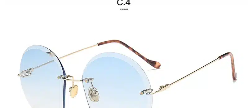 LeonLion 2018 Metal Goggle Rimless Sunglasses Women Ocean Lens Classic Brand Designer Men/Women HD Sun Glasses Women UV400 Box 25