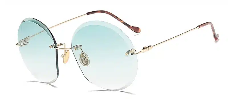 LeonLion 2018 Metal Goggle Rimless Sunglasses Women Ocean Lens Classic Brand Designer Men/Women HD Sun Glasses Women UV400 Box 31