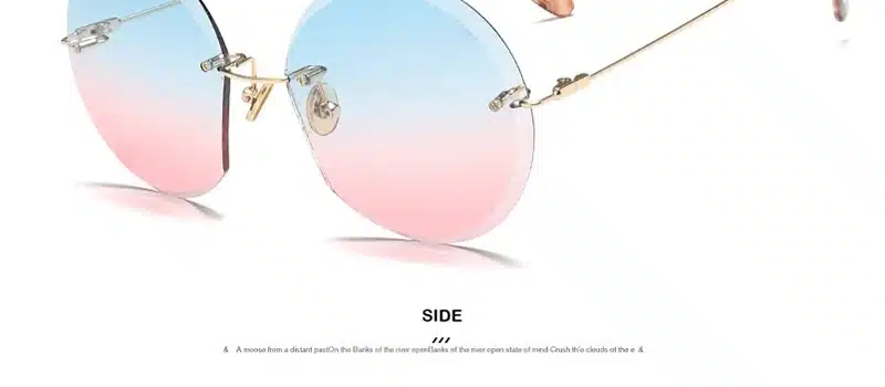LeonLion 2018 Metal Goggle Rimless Sunglasses Women Ocean Lens Classic Brand Designer Men/Women HD Sun Glasses Women UV400 Box 34
