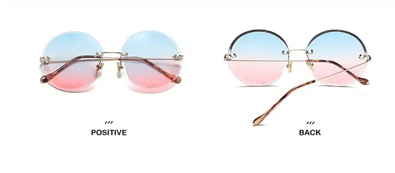 LeonLion 2018 Metal Goggle Rimless Sunglasses Women Ocean Lens Classic Brand Designer Men/Women HD Sun Glasses Women UV400 Box 35