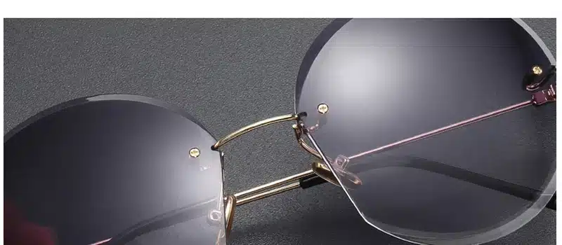 LeonLion 2018 Metal Goggle Rimless Sunglasses Women Ocean Lens Classic Brand Designer Men/Women HD Sun Glasses Women UV400 Box 39