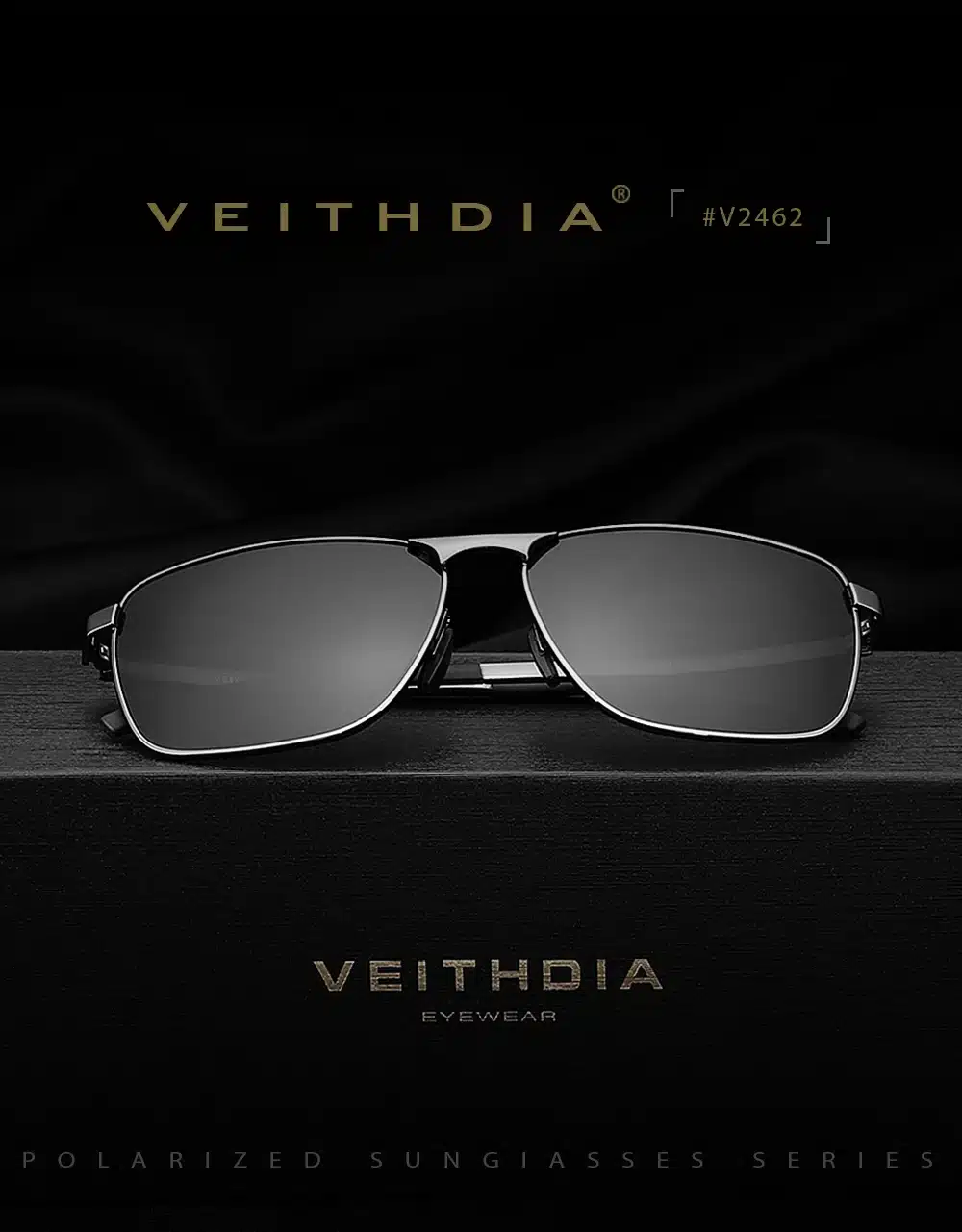 VEITHDIA Brand Men's Vintage Square Sunglasses Polarized UV400 Lens Eyewear Accessories Male Sun Glasses For Men/Women V2462 15