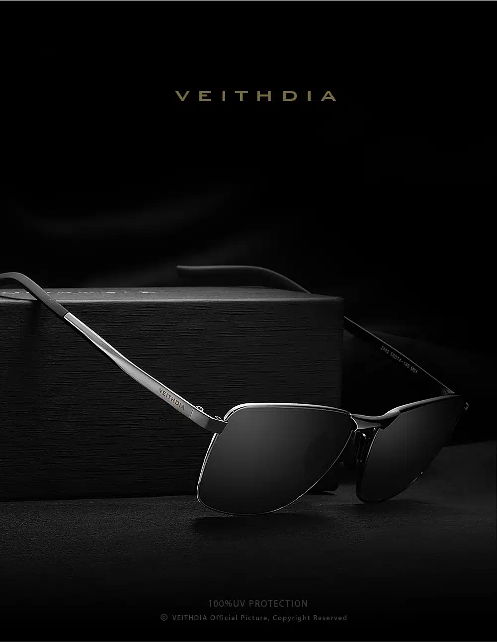 VEITHDIA Brand Men's Vintage Square Sunglasses Polarized UV400 Lens Eyewear Accessories Male Sun Glasses For Men/Women V2462 16