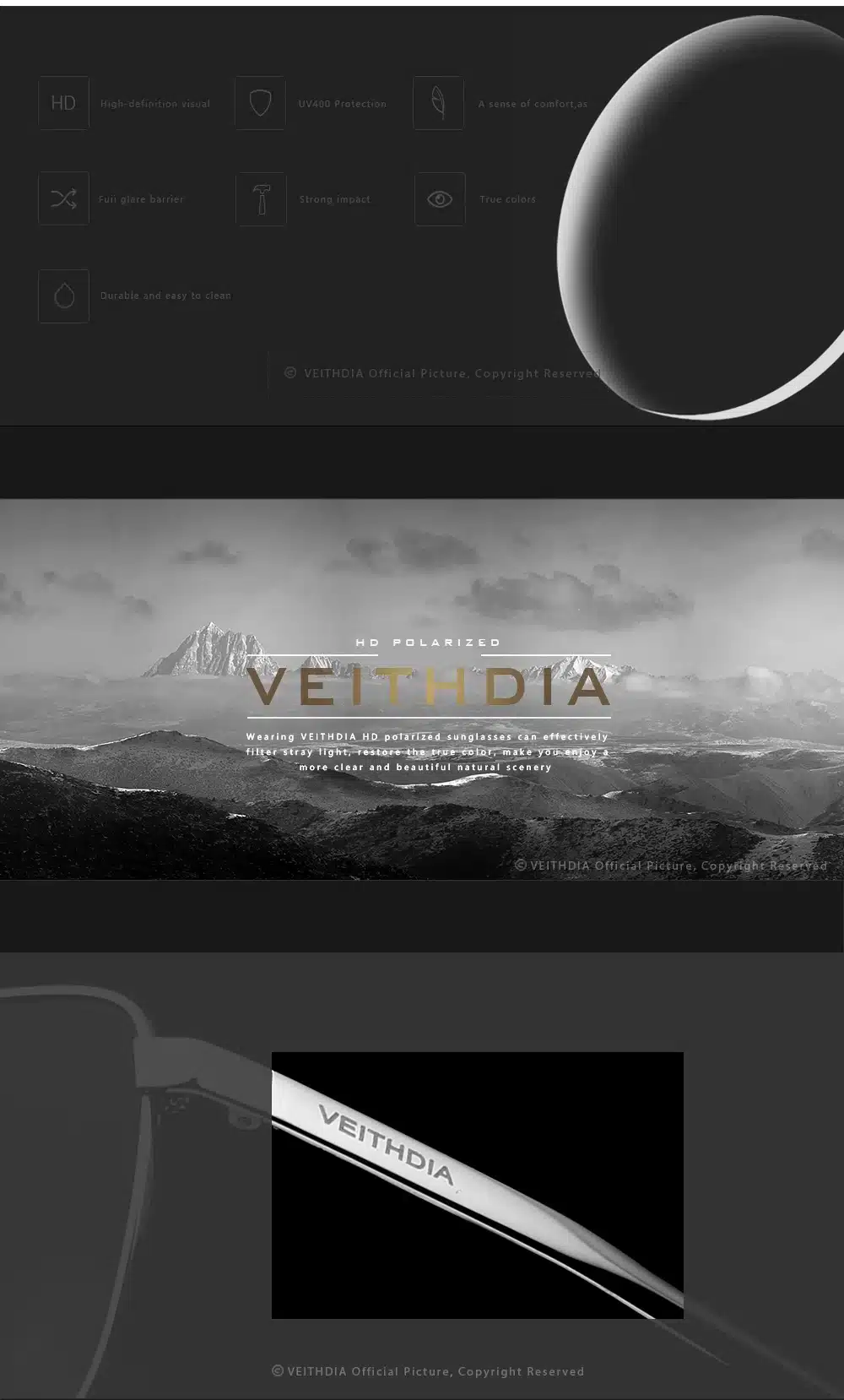 VEITHDIA Brand Men's Vintage Square Sunglasses Polarized UV400 Lens Eyewear Accessories Male Sun Glasses For Men/Women V2462 21