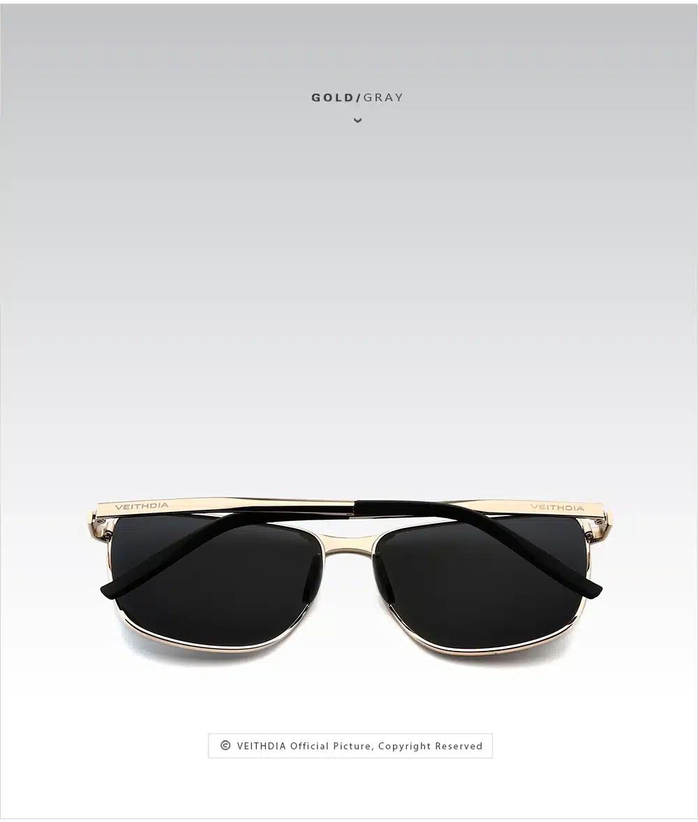VEITHDIA Brand Men's Vintage Square Sunglasses Polarized UV400 Lens Eyewear Accessories Male Sun Glasses For Men/Women V2462 27