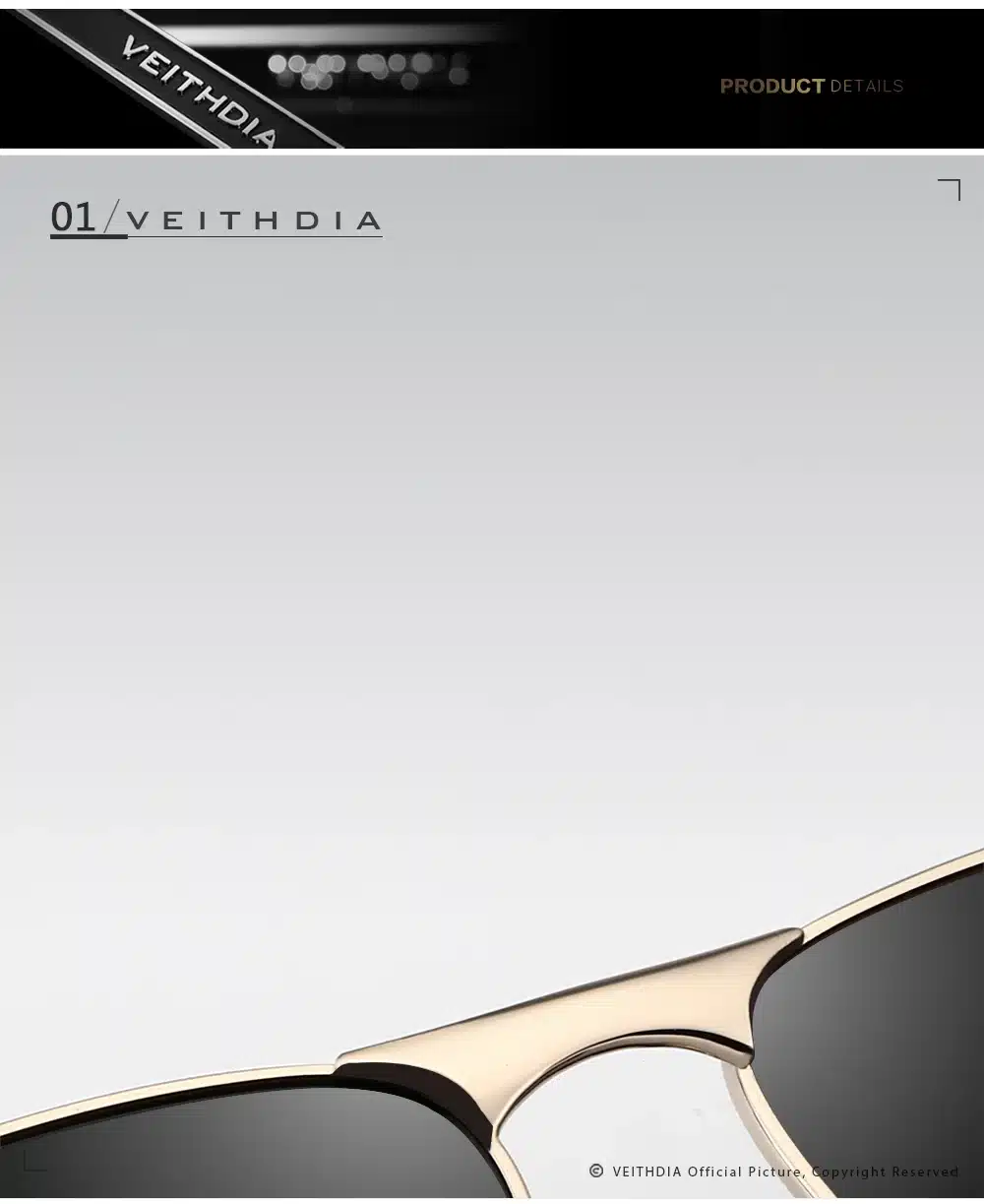 VEITHDIA Brand Men's Vintage Square Sunglasses Polarized UV400 Lens Eyewear Accessories Male Sun Glasses For Men/Women V2462 29