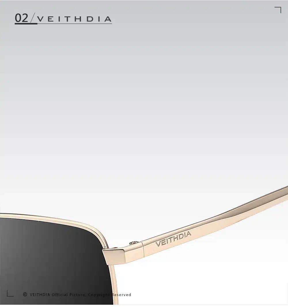 VEITHDIA Brand Men's Vintage Square Sunglasses Polarized UV400 Lens Eyewear Accessories Male Sun Glasses For Men/Women V2462 30