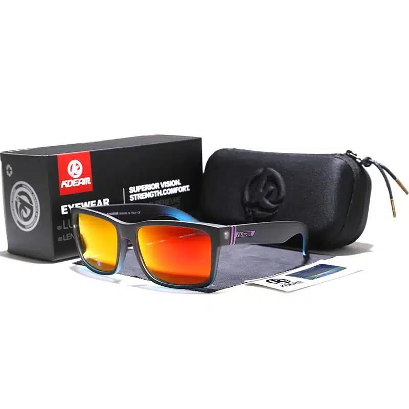 KDEAM Sport Sunglasses Polarized Men Square Sun Glasses Outdoor Women Brand design 2018 Summer UV400 With Original Case KD505 11