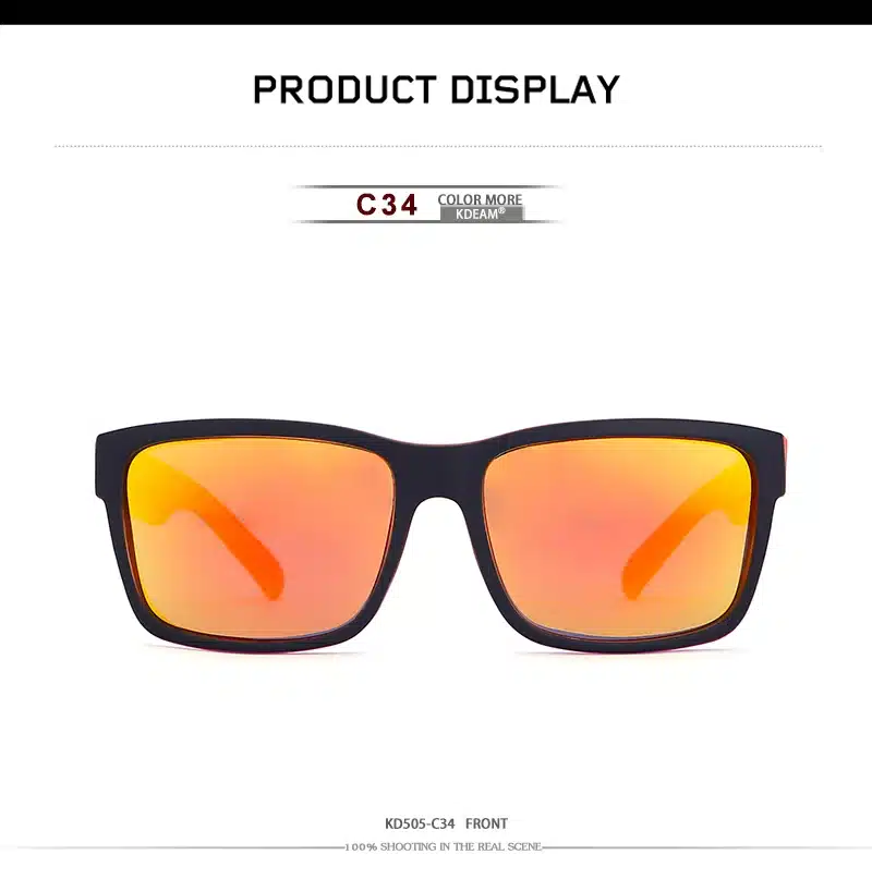 KDEAM Sport Sunglasses Polarized Men Square Sun Glasses Outdoor Women Brand design 2018 Summer UV400 With Original Case KD505 15