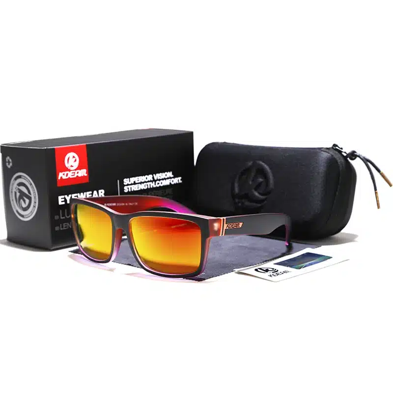 KDEAM Sport Sunglasses Polarized Men Square Sun Glasses Outdoor Women Brand design 2018 Summer UV400 With Original Case KD505 17