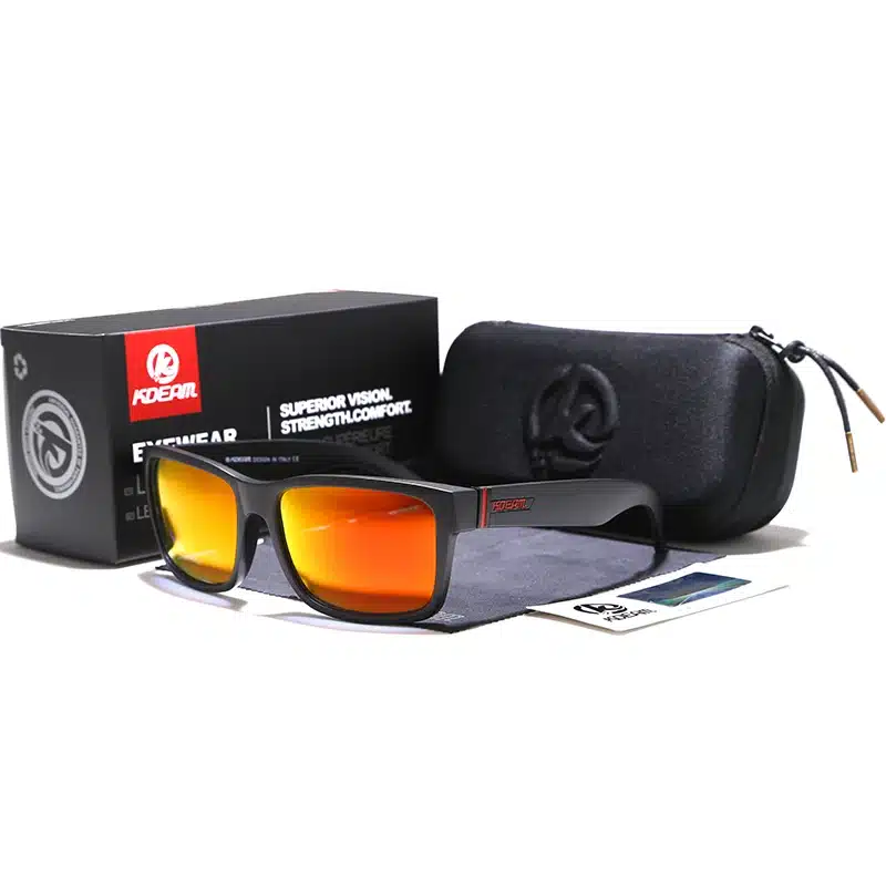 KDEAM Sport Sunglasses Polarized Men Square Sun Glasses Outdoor Women Brand design 2018 Summer UV400 With Original Case KD505 23