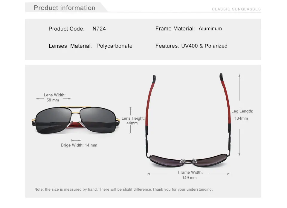 KINGSEVEN 2018 Brand Men Aluminum Sunglasses HD Polarized UV400 Mirror Male Sun Glasses Women For Men Oculos de sol N724 12
