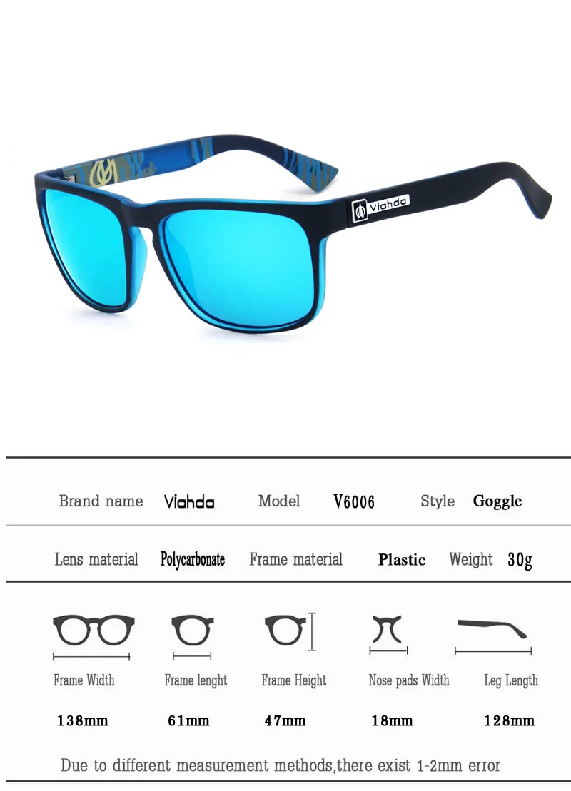 Viahda Brand 2018 New Sunglasses Men Black Cool Travel Sun Glasses High Quality Eyewear Gafas With box 2