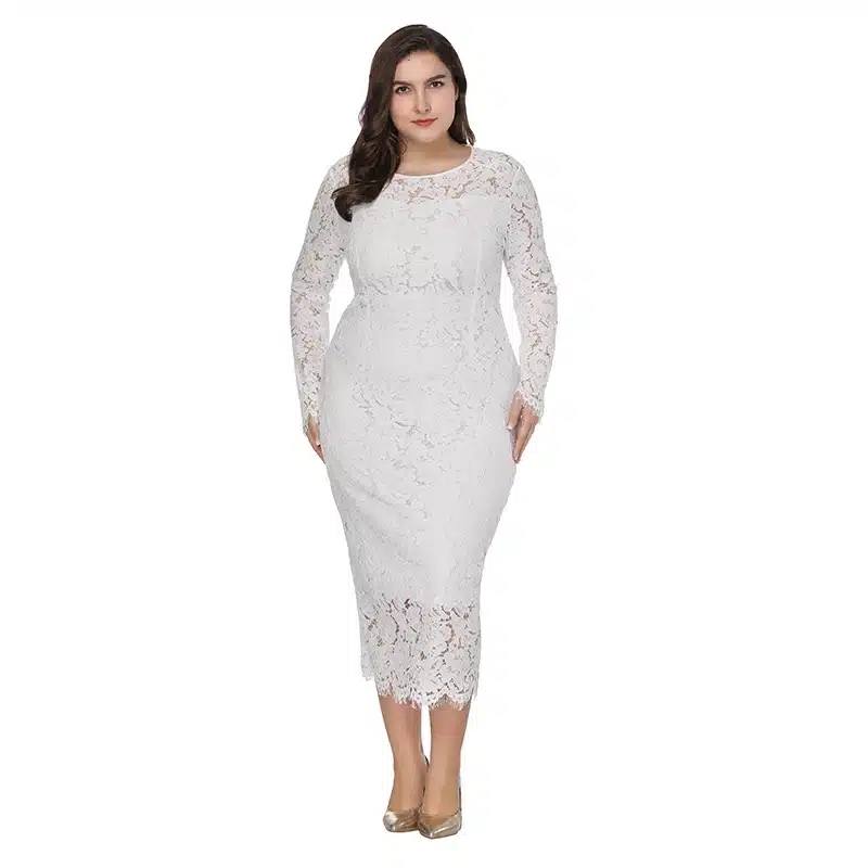 women Elegant black plus size lace dress Summer vestidos 6XL Long large size dress Sexy evening party Big Size dresses white/red 14
